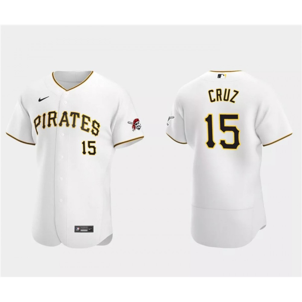 Men's Pittsburgh Pirates #15 Oneil Cruz White Flex Base Stitched Baseball Jersey