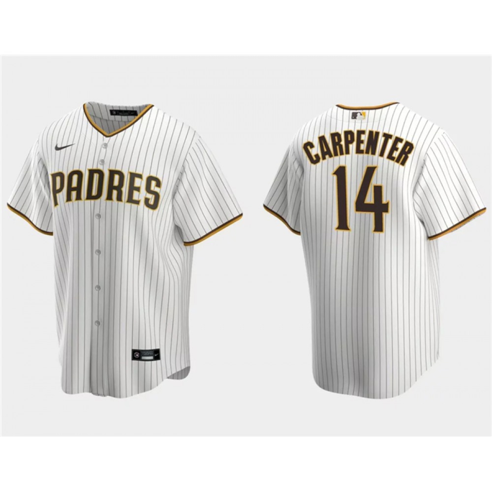 Men's San Diego Padres #14 Matt Carpenter White Cool Base Stitched Jersey