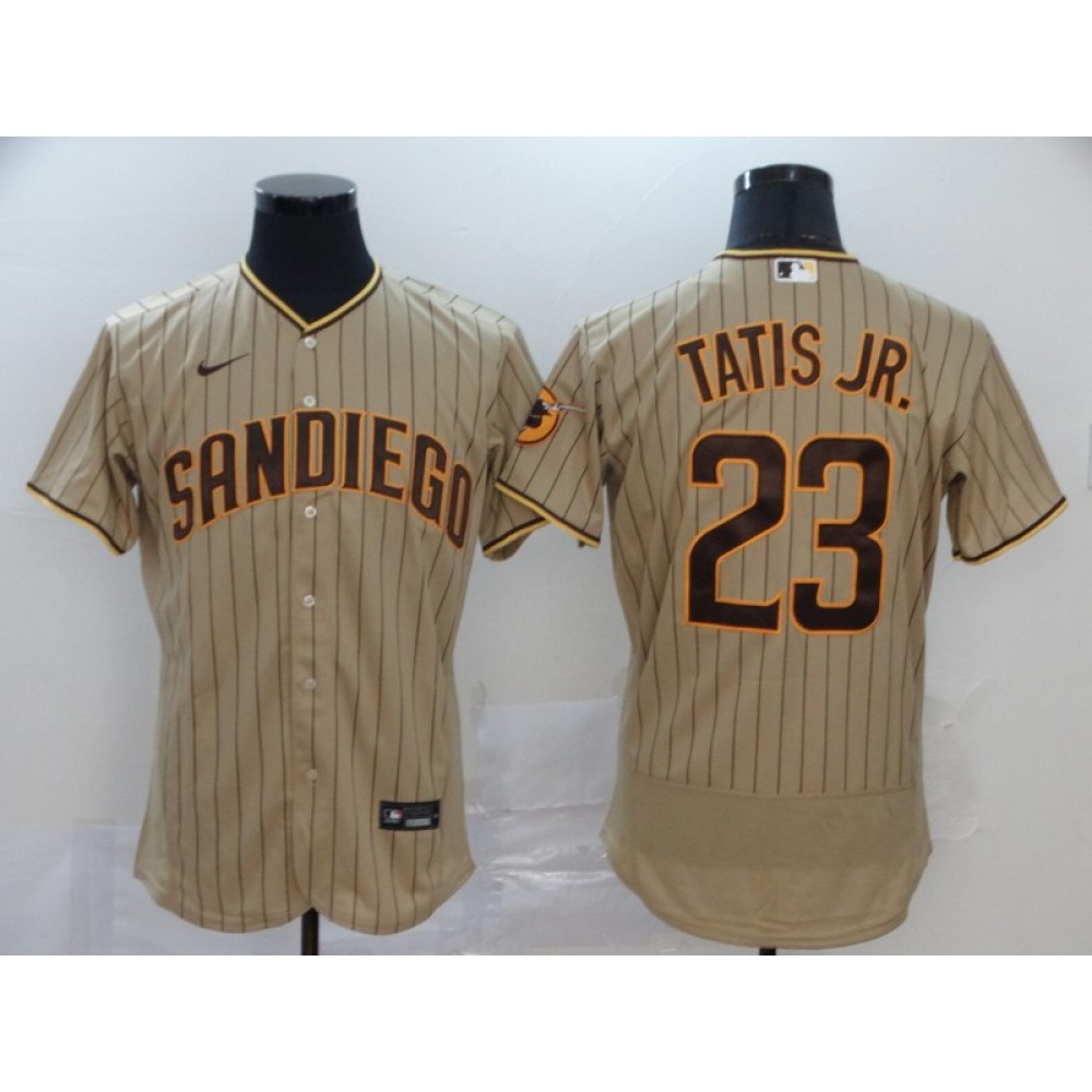 Men's San Diego Padres #23 Fernando Tatis Jr. 2020 Tan Brown Flex Base Stitched MLB Jersey