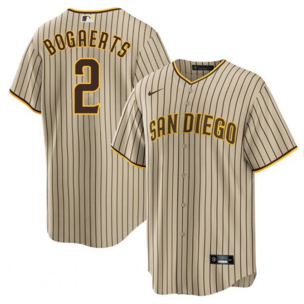 Men's San Diego Padres #2 Xander Bogaerts Tan Cool Base Stitched Baseball Jersey
