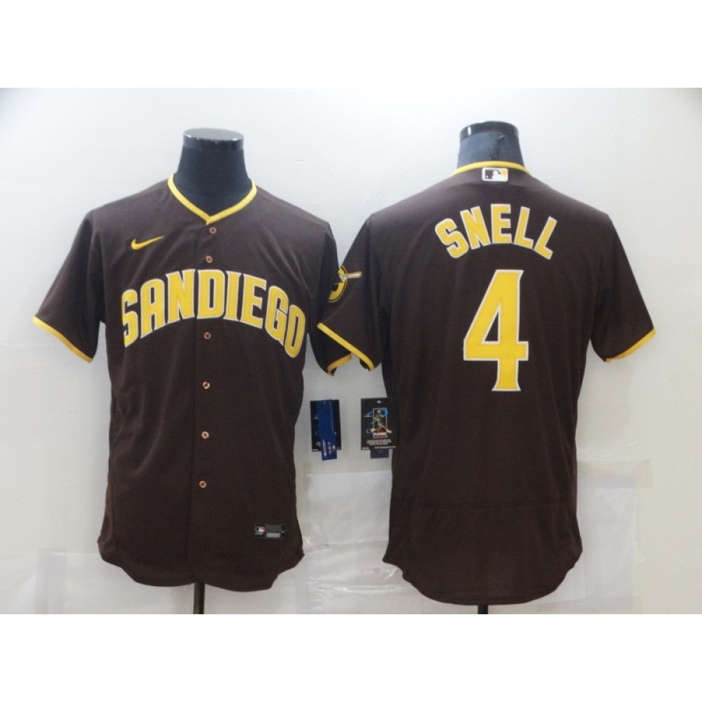 Men's San Diego Padres #4 Blake Snell 2020 Brown Flex Base Stitched MLB Jersey