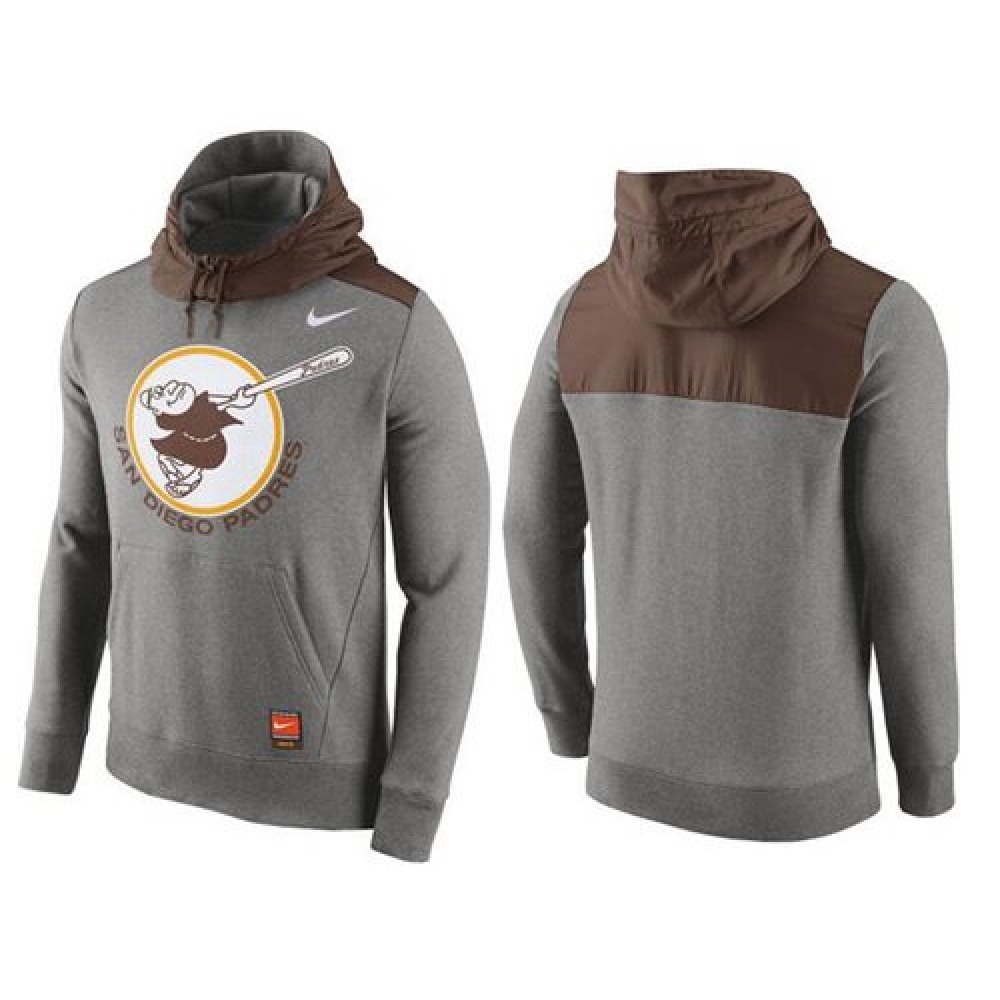 Men's San Diego Padres Nike Gray Cooperstown Collection Hybrid Pullover Hoodie