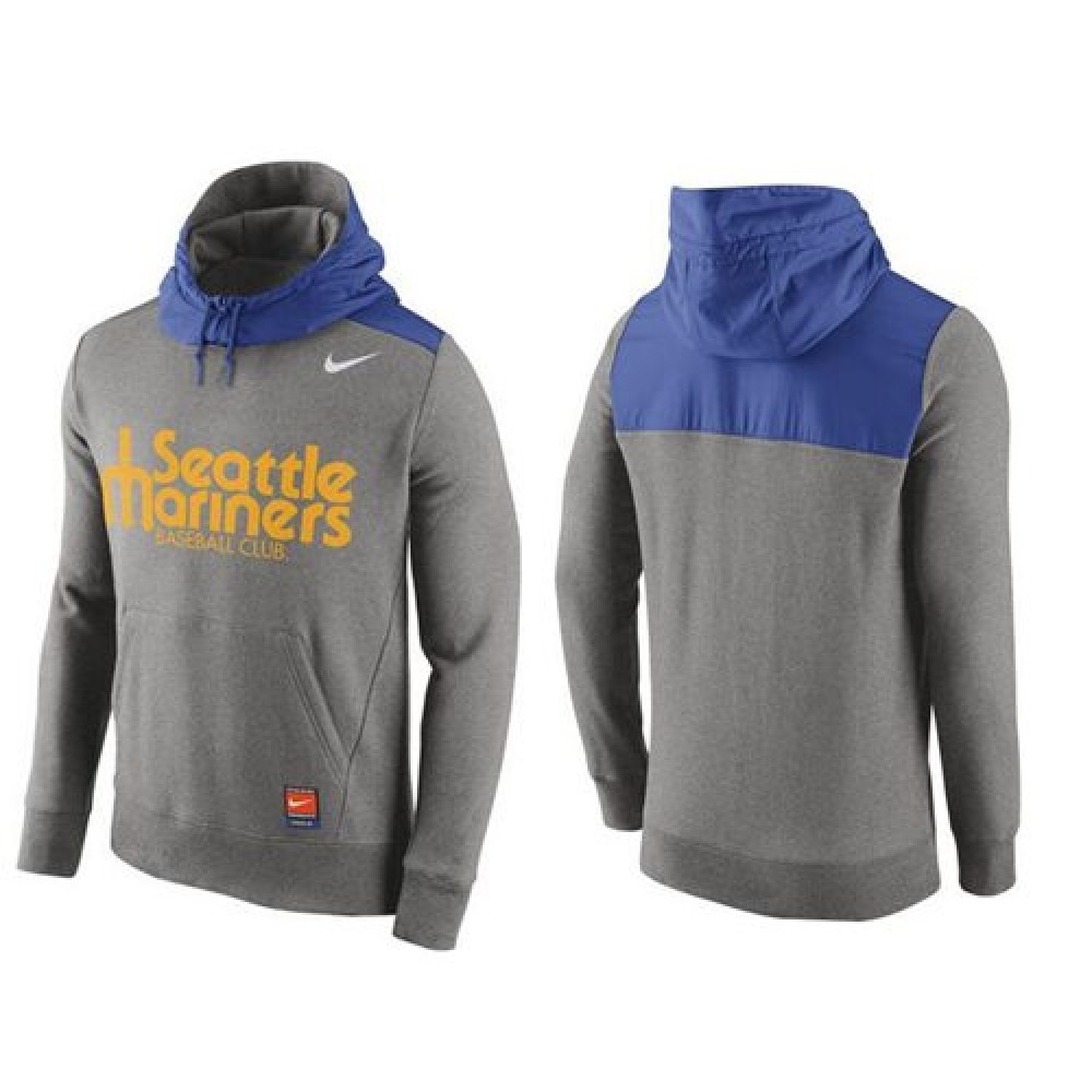 Men's Seattle Mariners Nike Gray Cooperstown Collection Hybrid Pullover Hoodie