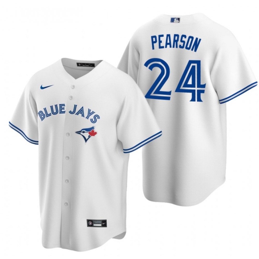 Men's Toronto Blue Jays #24 Nate Pearson White Cool Base Stitched Jersey