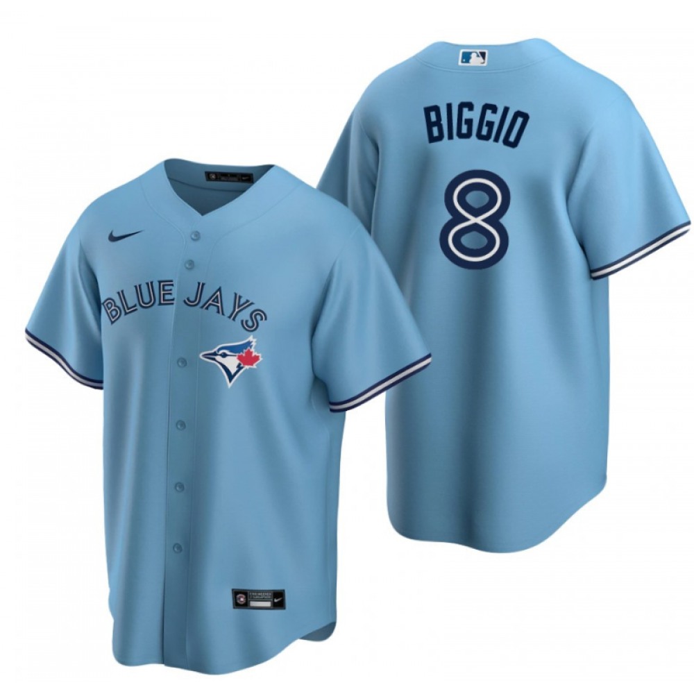 Men's Toronto Blue Jays #8 Cavan Biggio Light Blue Cool Base Stitched Jersey