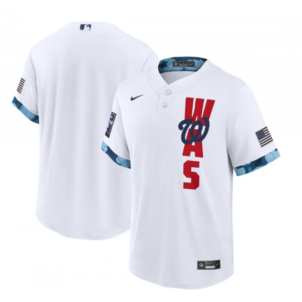 Men's Washington Nationals Blank 2021 White All-Star Cool Base Stitched MLB Jersey