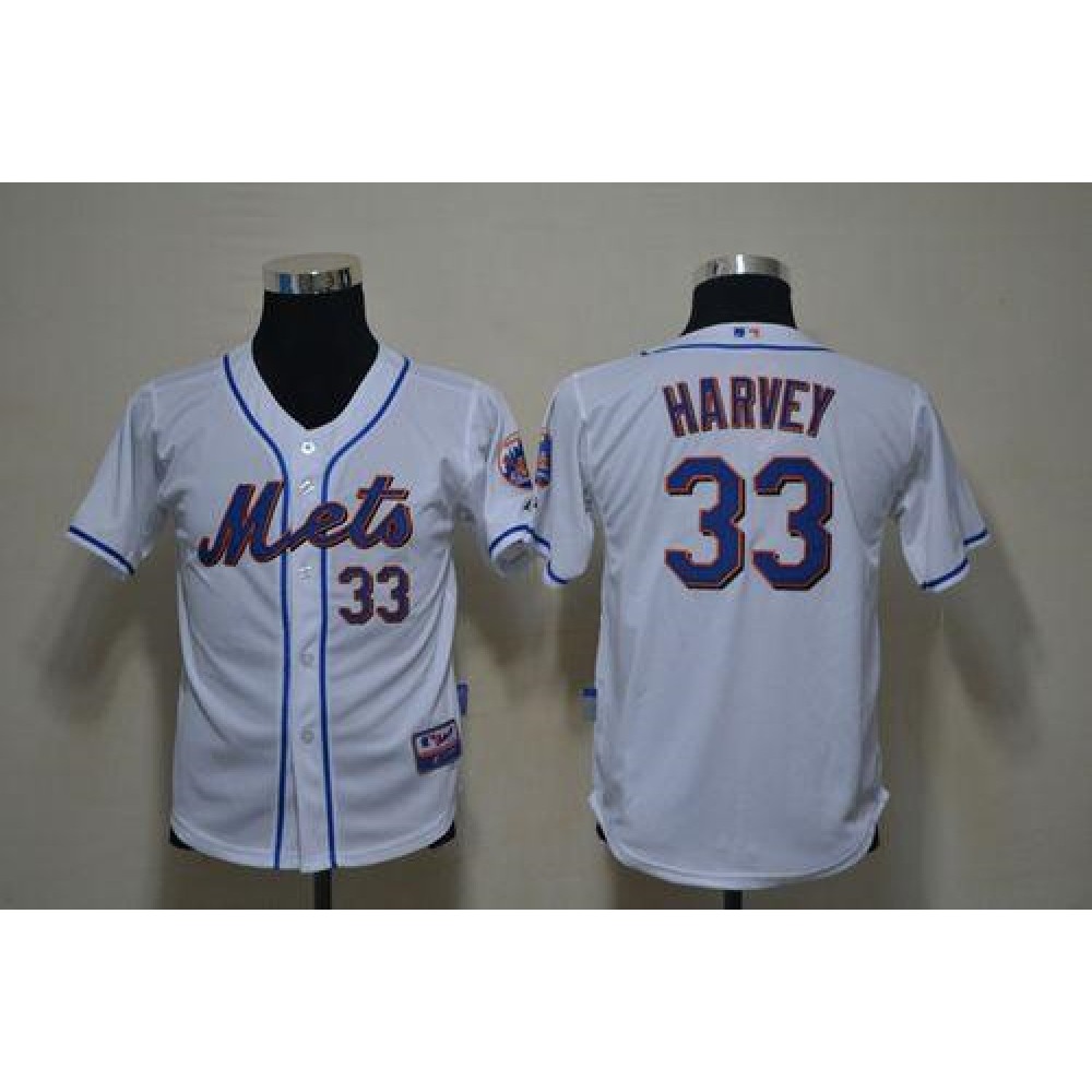 Mets #33 Matt Harvey White Cool Base Stitched Youth MLB Jersey
