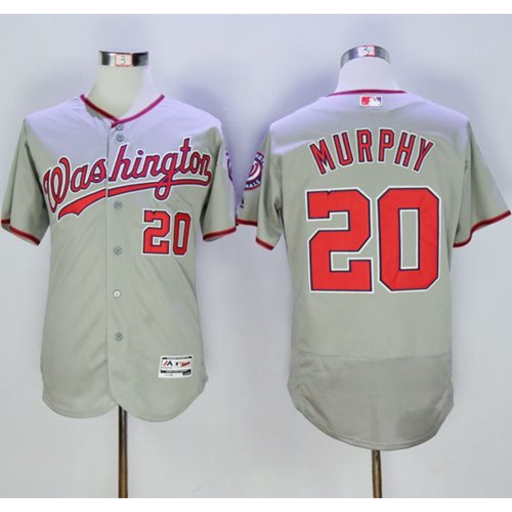 Nationals #20 Daniel Murphy Grey Flexbase Authentic Collection Stitched MLB Jersey
