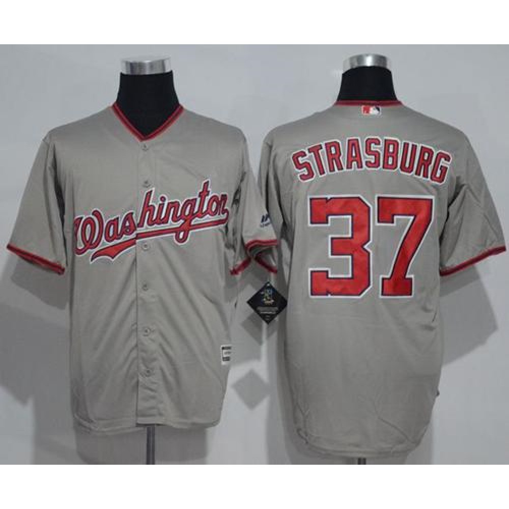 Nationals #37 Stephen Strasburg Grey New Cool Base Stitched MLB Jersey