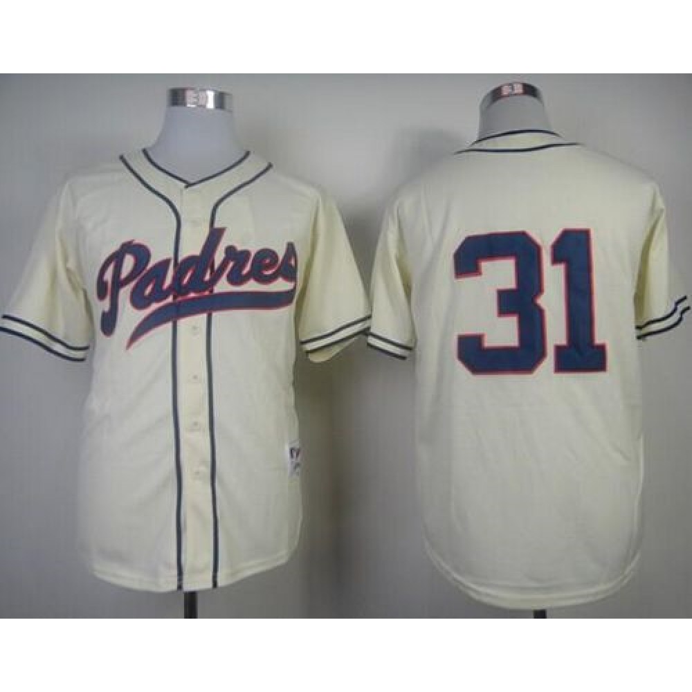 Padres #31 Dave Winfield Cream 1948 Turn Back The Clock Stitched MLB Jersey