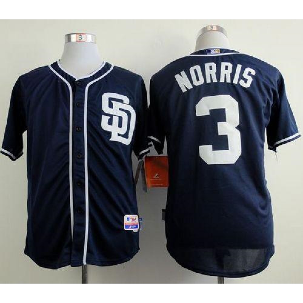 Padres #3 Derek Norris Navy Blue Cool Base Stitched MLB Jersey