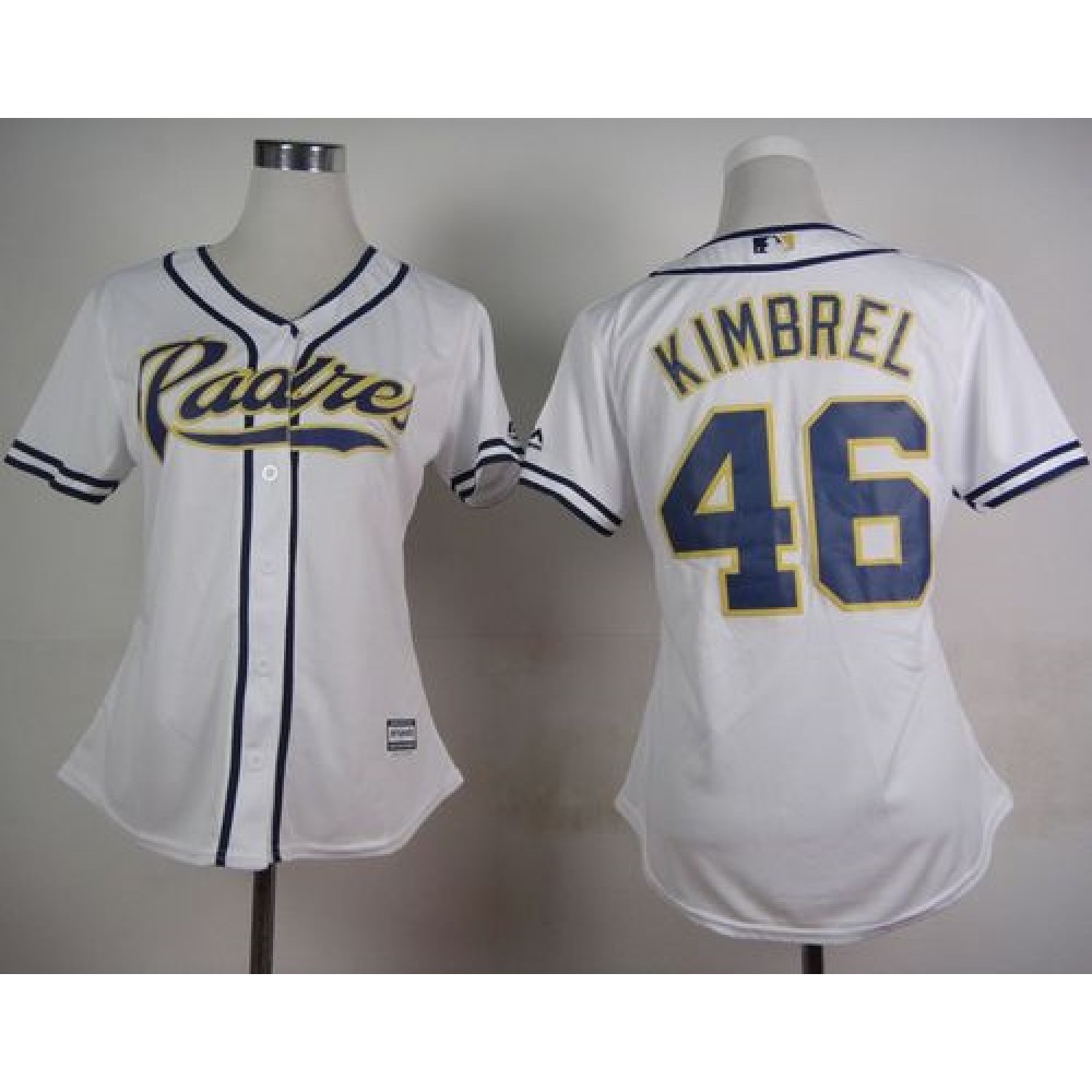 Padres #46 Craig Kimbrel White Home Women's Stitched MLB Jersey