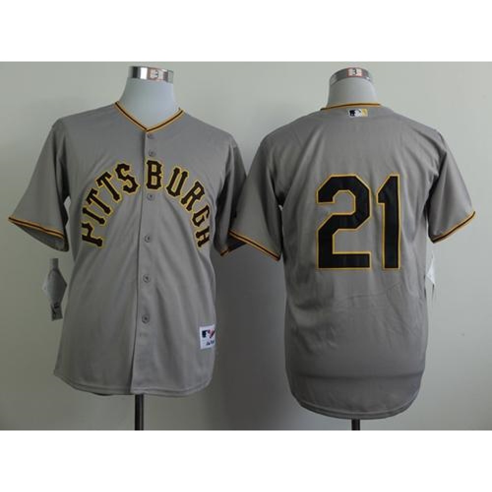 Pirates #21 Roberto Clemente Grey 1953 Turn Back The Clock Stitched MLB Jersey