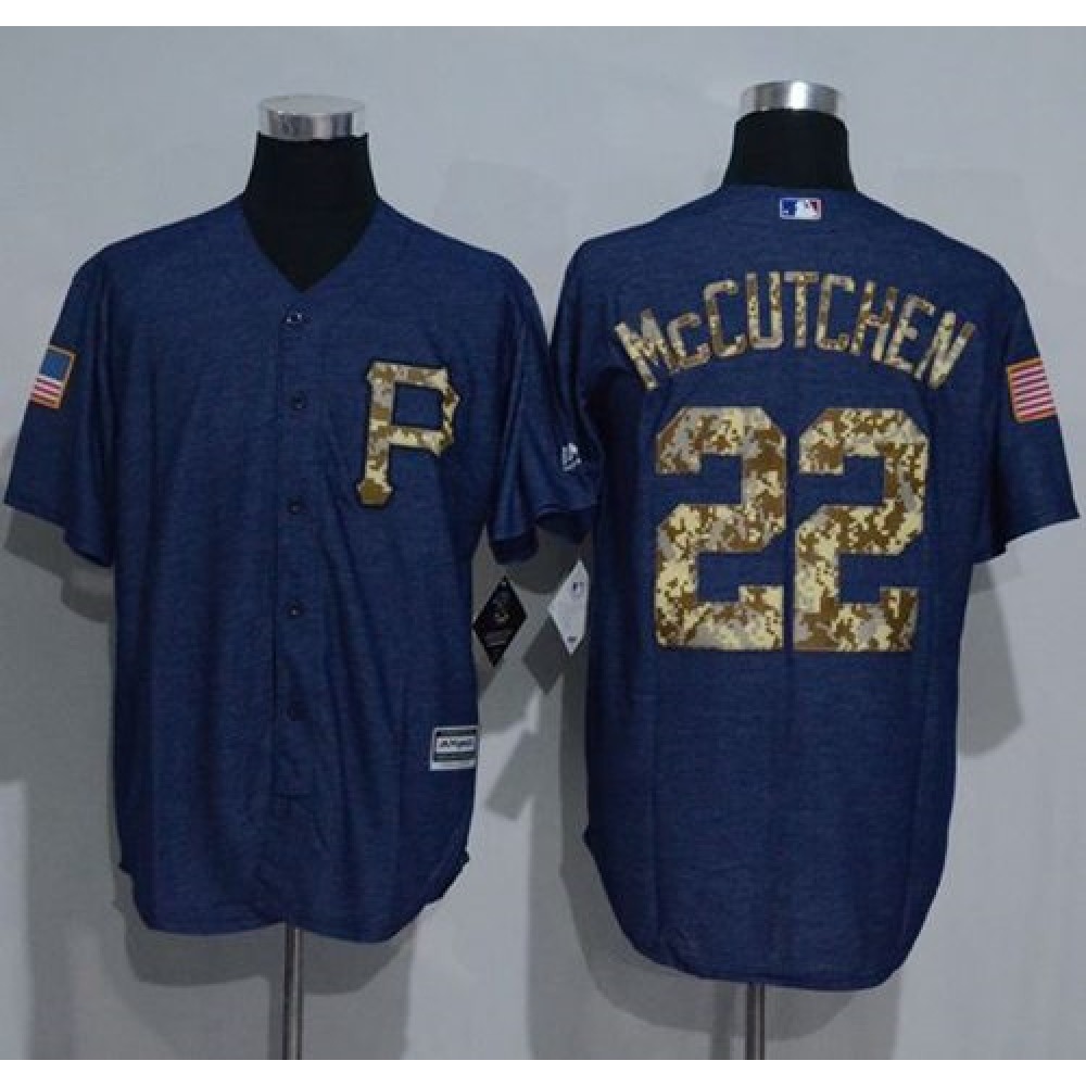 Pirates #22 Andrew McCutchen Denim Blue Salute to Service Stitched MLB Jersey