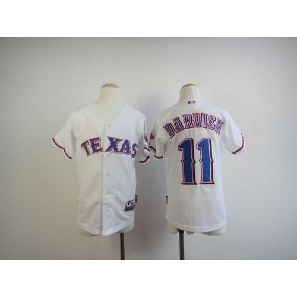 Rangers #11 Yu Darvish White Cool Base Stitched Youth MLB Jersey
