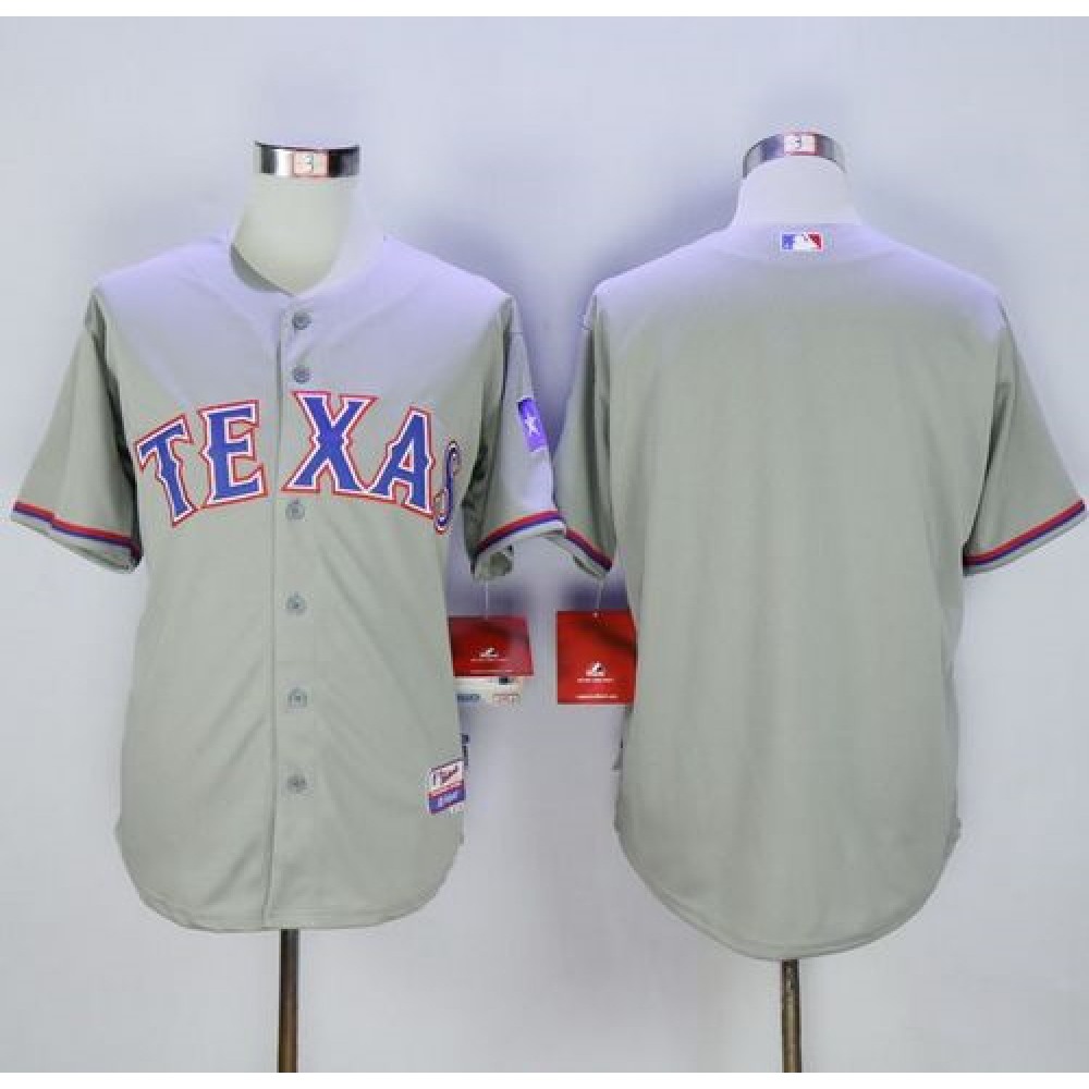 Rangers Blank Grey 40th Anniversary Patch Cool Base Stitched MLB Jersey