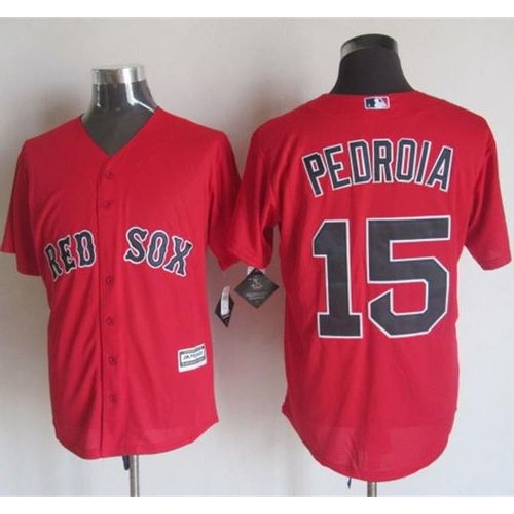 Red Sox #15 Dustin Pedroia Red New Cool Base Stitched MLB Jersey