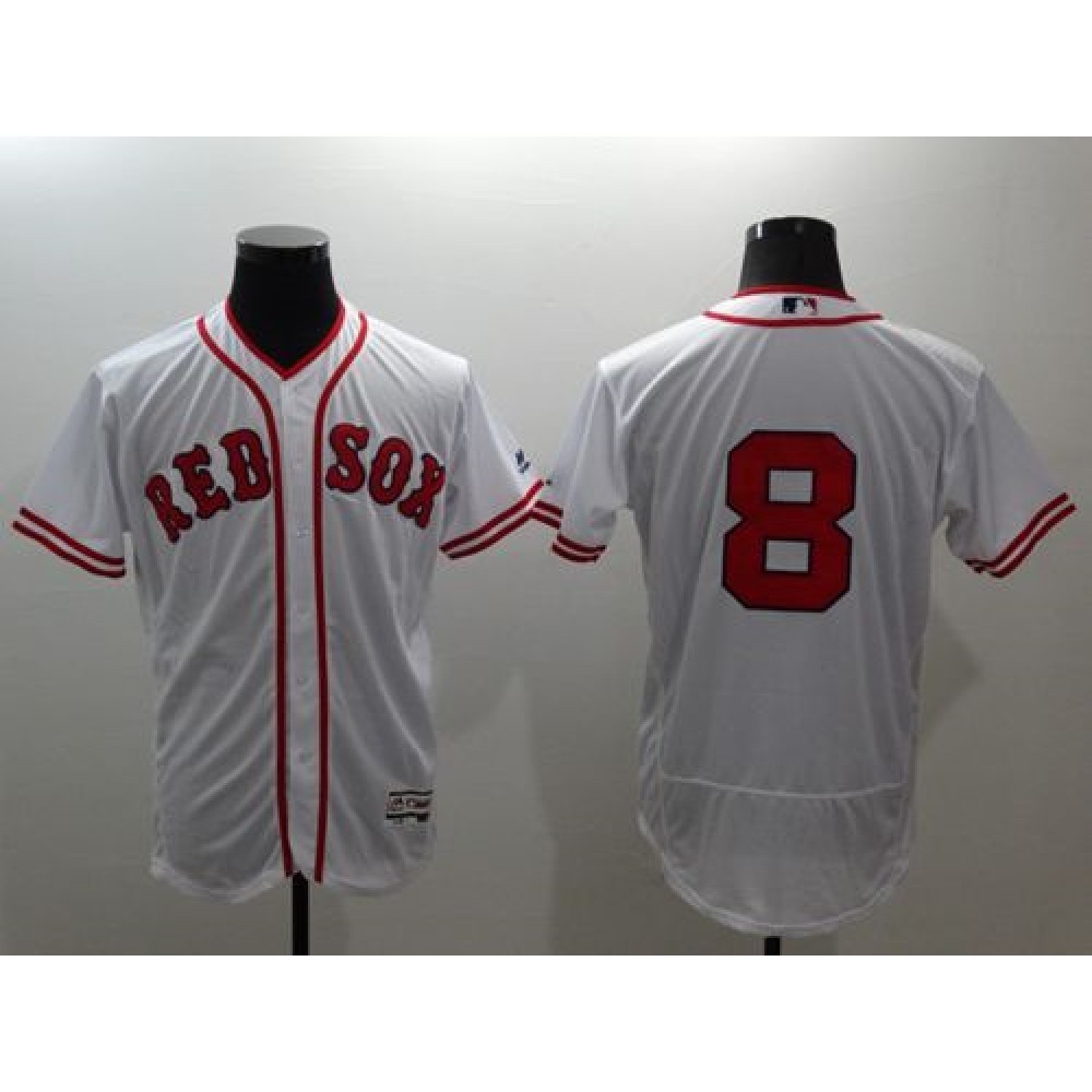 Red Sox #8 Carl Yastrzemski White Flexbase Authentic Collection Cooperstown Stitched MLB Jersey