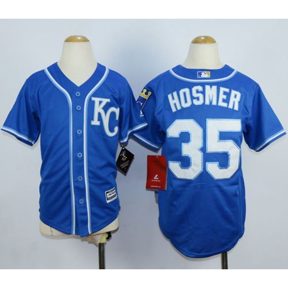 Royals #35 Eric Hosmer Blue Alternate 2 Cool Base Stitched Youth MLB Jersey