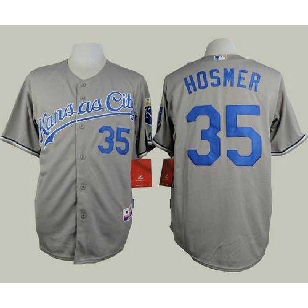 Royals #35 Eric Hosmer Grey Road Cool Base Stitched MLB Jersey