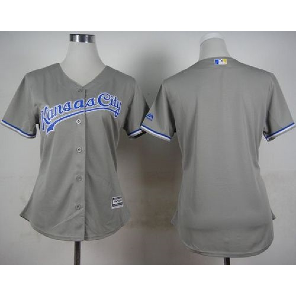 Royals Blank Grey Road Women's Stitched MLB Jersey