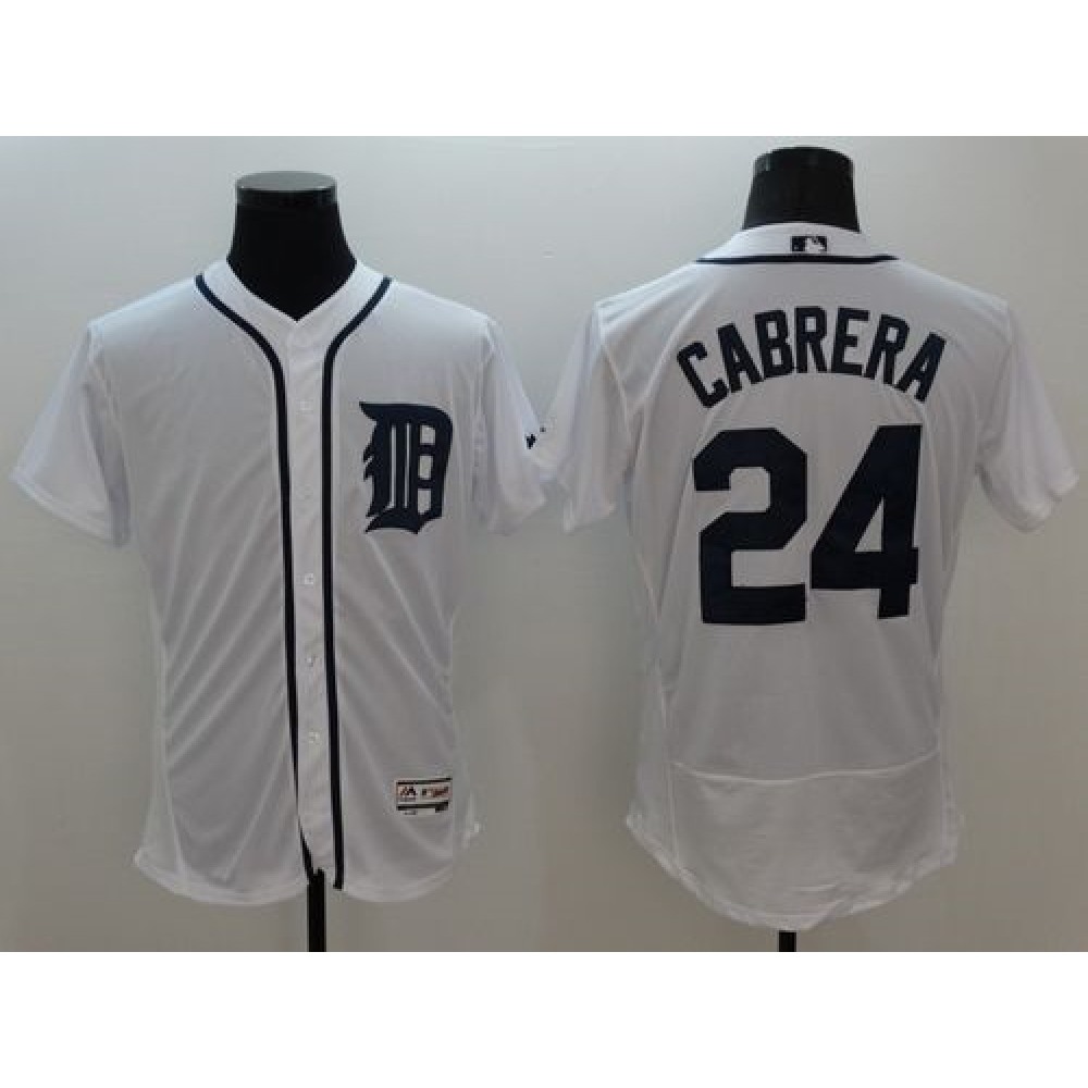 Tigers #24 Miguel Cabrera White Flexbase Authentic Collection Stitched MLB Jersey