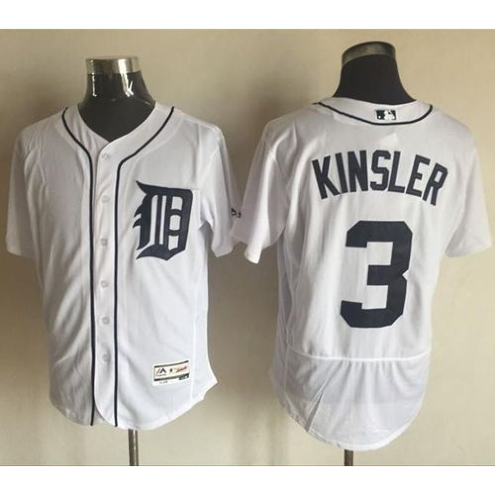 Tigers #3 ian Kinsler White Flexbase Authentic Collection Stitched MLB Jersey