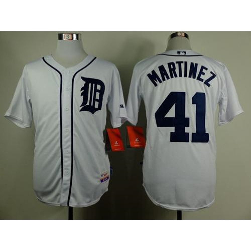 Tigers #41 Victor Martinez White Cool Base Stitched MLB Jersey