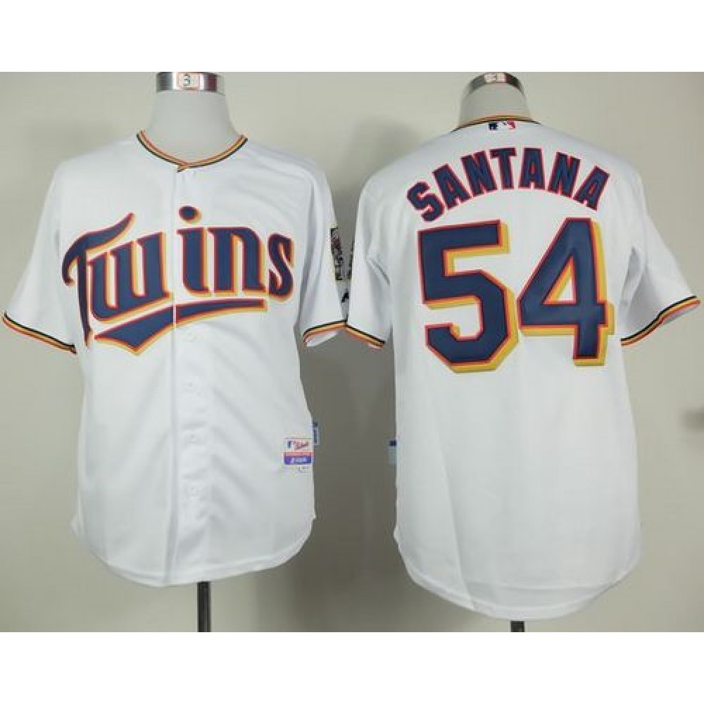 Twins #54 Ervin Santana White Home Cool Base Stitched MLB Jersey