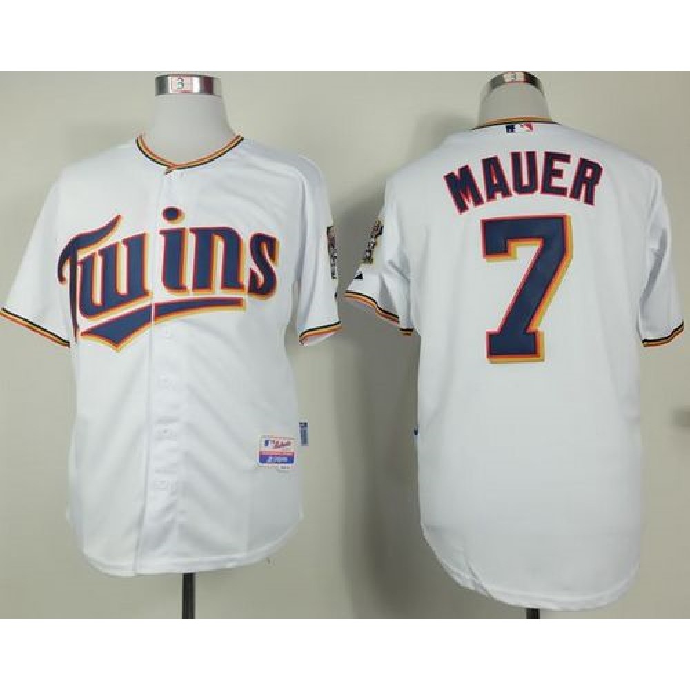 Twins #7 Joe Mauer White Home Cool Base Stitched MLB Jersey