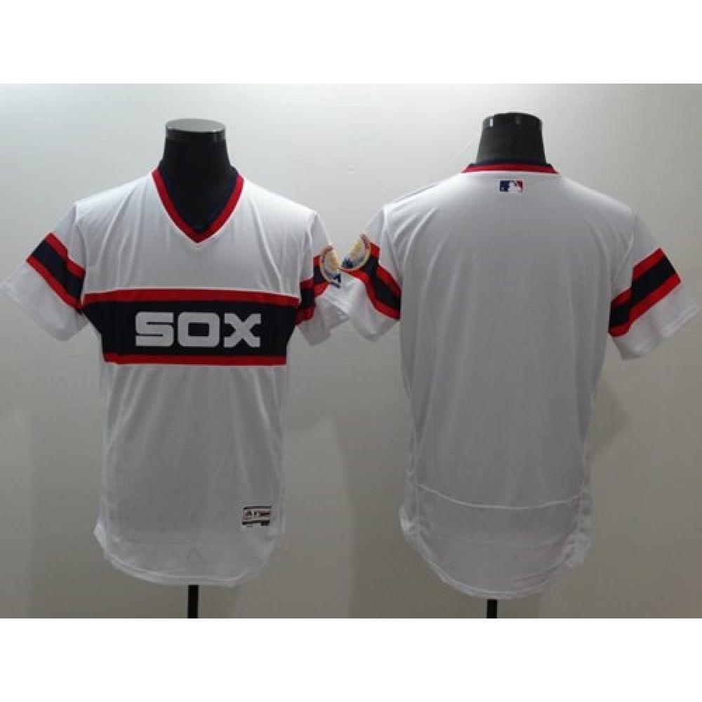 White Sox Blank White Flexbase Authentic Collection Alternate Home Stitched MLB Jersey