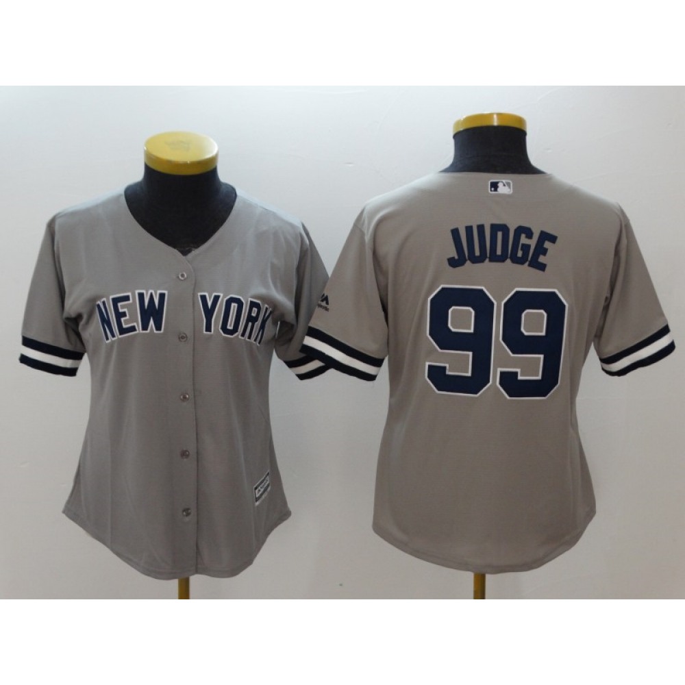 Women's New York Yankees #99 Aaron Judge Gray Cool Base Stitched MLB Jersey