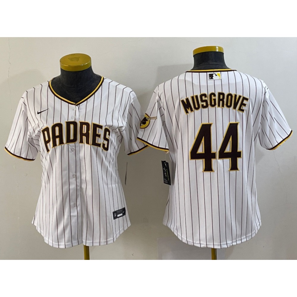 Women's San Diego Padres #44 Joe Musgrove White Stitched Baseball Jersey(Run Small)