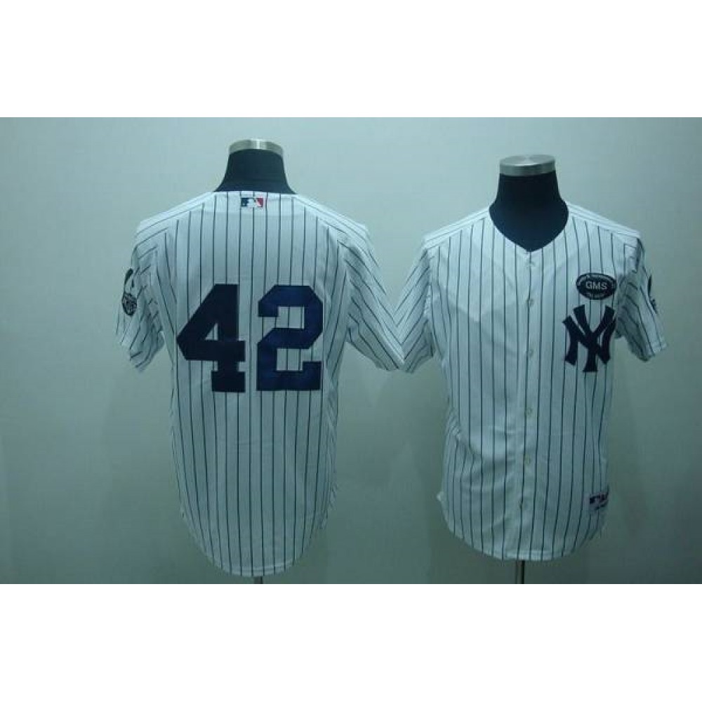 Yankees #42 Mariano Rivera White GMS The Boss Stitched MLB Jersey