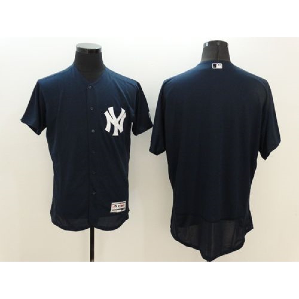 Yankees Blank Navy Blue Flexbase Authentic Collection Stitched MLB Jersey