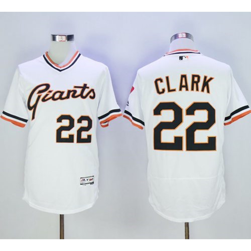 Youth Giants #22 Will Clark White Flexbase Authentic Collection Cooperstown Stitched MLB Jersey