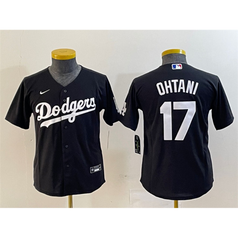 Youth Los Angeles Dodgers #17 Shohei Ohtani Black Stitched Baseball Jersey