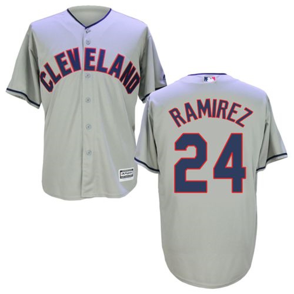 indians #24 Manny Ramirez Grey New Cool Base Stitched MLB Jersey