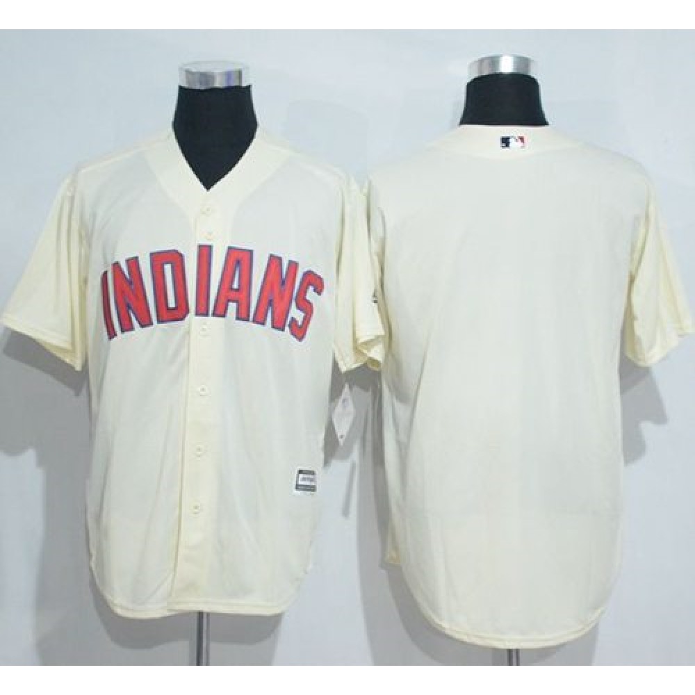 indians Blank Cream New Cool Base Stitched MLB Jersey