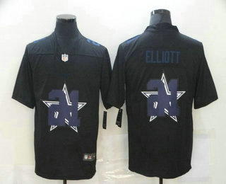 Men's Dallas Cowboys #21 Ezekiel Elliott Black 2020 Shadow Logo Vapor Untouchable Stitched NFL Nike Limited Jersey