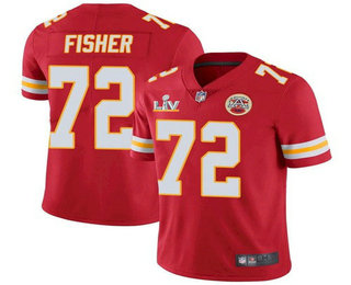 Men's Kansas City Chiefs #72 Eric Fisher Red 2021 Super Bowl LV Limited Stitched NFL Jersey