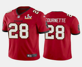 Men's Tampa Bay Buccaneers #28 Leonard Fournette Red 2021 Super Bowl LV Limited Stitched NFL Jersey