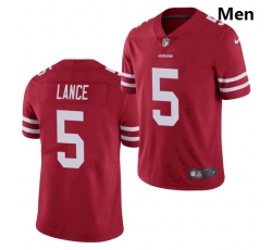 Men San Francisco 49ers #5 Trey Lance Jersey Scarlet 2021 Limited Football