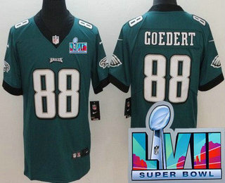 Men's Philadelphia Eagles #88 Dallas Goedert Limited Green Super Bowl LVII Vapor Jersey