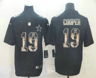 Men's Dallas Cowboys #19 Amari Cooper Black Statue Of Liberty Stitched NFL Nike Limited Jersey