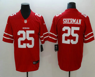 Men's San Francisco 49ers #25 Richard Sherman Red 2017 Vapor Untouchable Stitched NFL Nike Limited Jersey