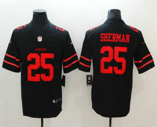 Men's San Francisco 49ers #25 Richard Sherman Black 2017 Vapor Untouchable Stitched NFL Nike Limited Jersey