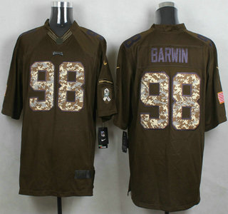 Men's Philadelphia Eagles #98 Connor Barwin Green Salute to Service 2015 NFL Nike Limited Jersey