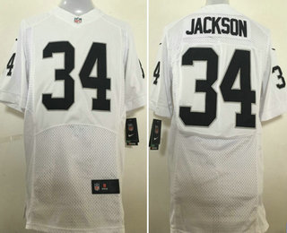 Men's Oakland Raiders #34 Bo Jackson NEW White Stitched NFL Retired Player Nike Elite Jersey