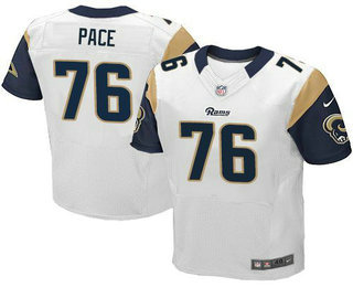 Men's Los Angeles Rams #76 Orlando Pace White Road NFL Nike Elite Jersey